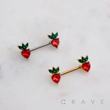 HEART TURNIP CZ 316L SURGICAL STEEL NIPPLE RING